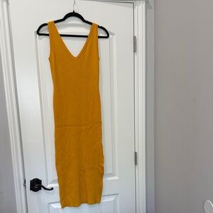 Knitted  Yellow Sleeveless Dress